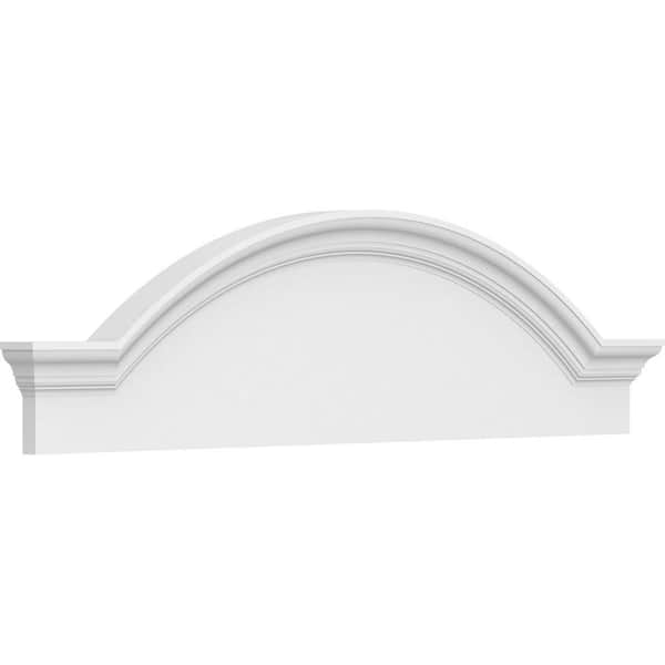 2-1/2 in. x 48 in. x 13 in. Segment Arch with Flankers Smooth Architectural Grade PVC Pediment Moulding