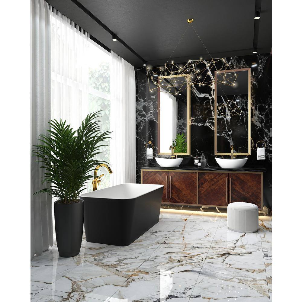 Polished Nickel Widespread Lavatory Faucet with Cross Handles