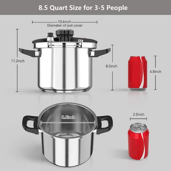 Wudkey 8.5 qt. Stainless Steel Pressure Cooker, Multi-Cooker for