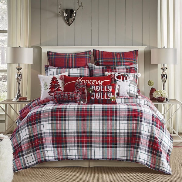 LEVTEX HOME Thatch Home Spencer Plaid Multi-Color Twin/Twin XL Cotton Quilt