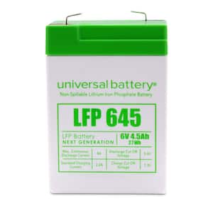 6-Volt 4.5 Ah Lithium LFP Rechargeable Battery with F1 and F2 Terminals