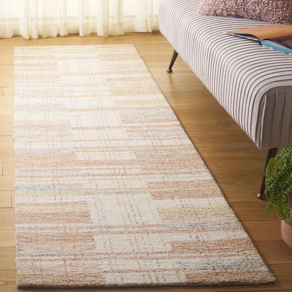 Metro 2 ft. x 8 ft. Ivory/Rust Minimalist Plaid Runner Rug price history on PriceWatchPro