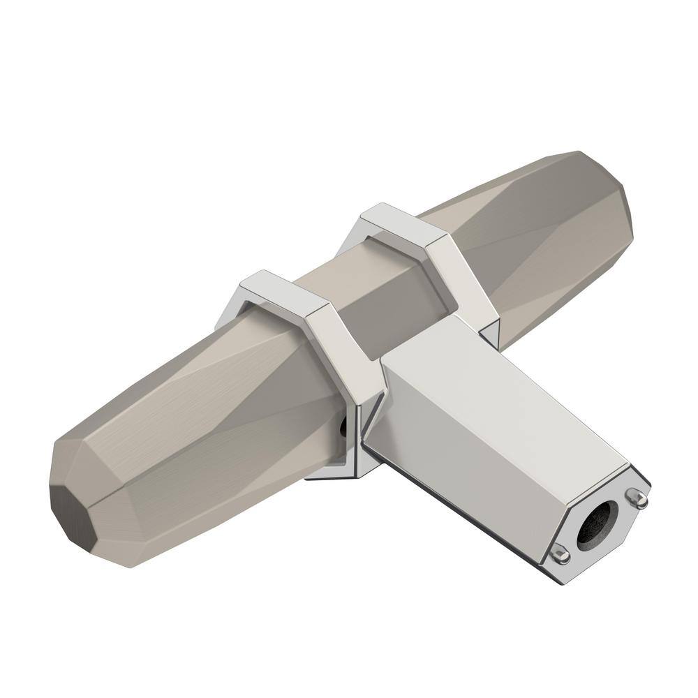 Amerock London 2-1/2 inch (64mm) Length Satin Nickel/Polished Chrome Cabinet Knob