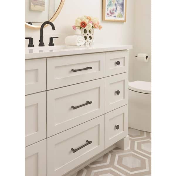 Destine 1-3/8 in. (35mm) Modern Matte Black Round Cabinet Knob