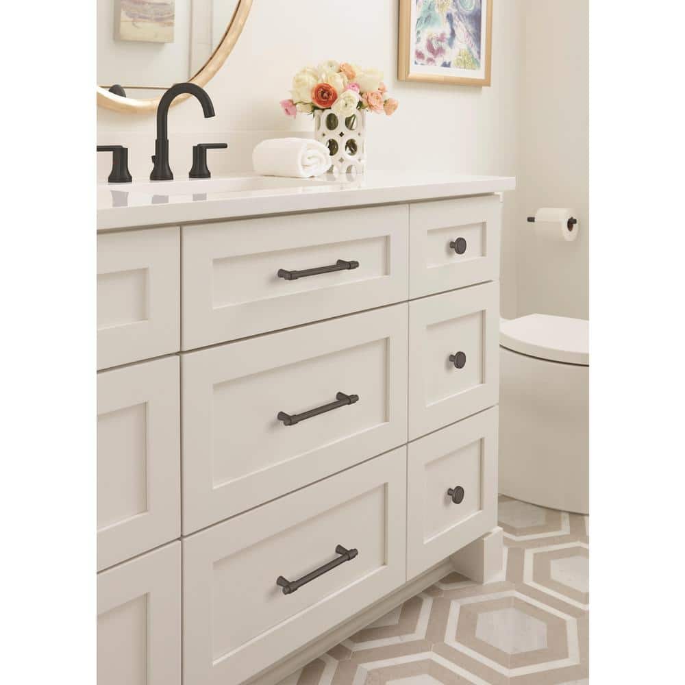 Matte Black Modern 5-1/16" Cabinet Drawer Pull with Mounting Hardware