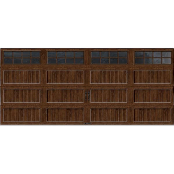 Clopay Gallery Collection 16 ft. x 7 ft. 6.5 R-Value Insulated Ultra-Grain Walnut Garage Door with SQ24 Window