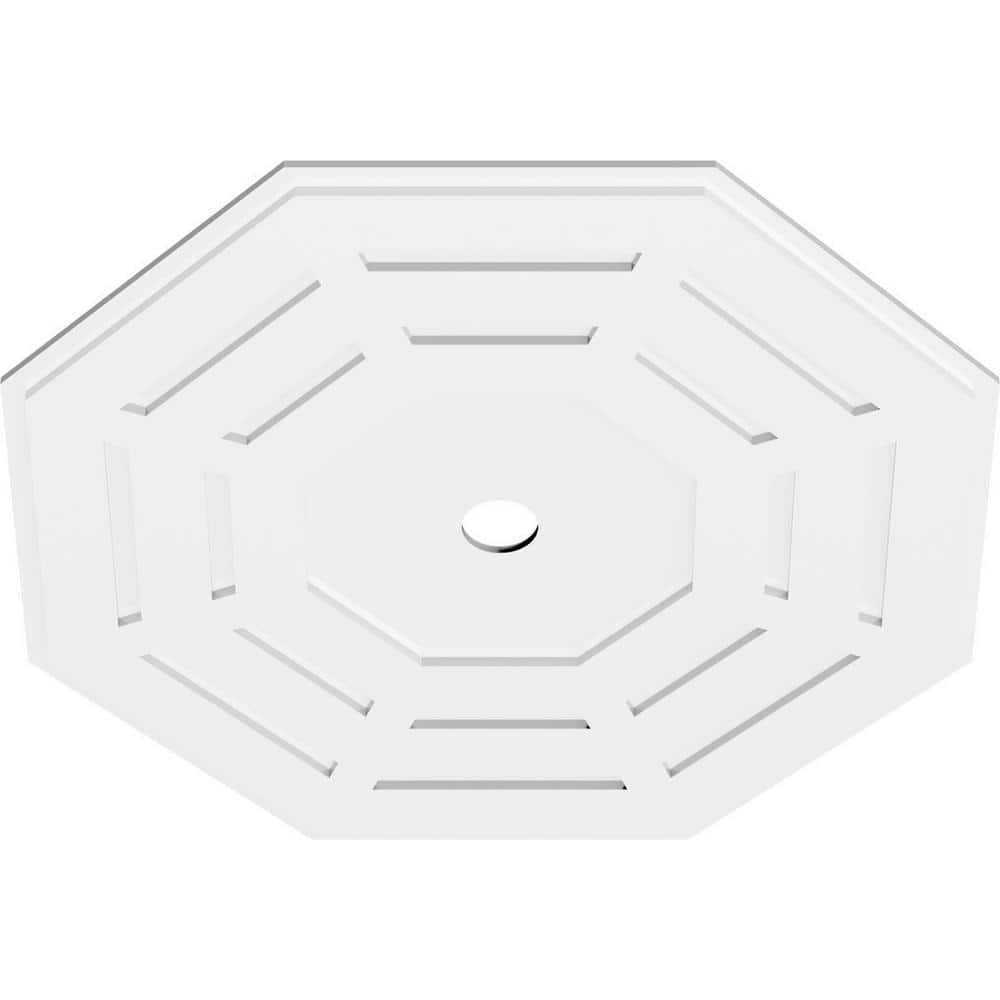 38" White PVC Contemporary Ceiling Medallion