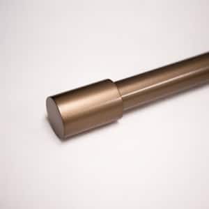 120 in Adjustable Metal Single Curtain Rod with Cylinder Finial in Bronze