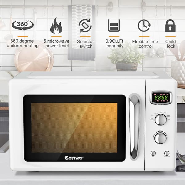 Microwave Oven 0.9-Cu. Ft. 900-Watt with Pull Handle, LED Lighting, Child  Lock, White Home appliance Home applicances Hogar y co - AliExpress