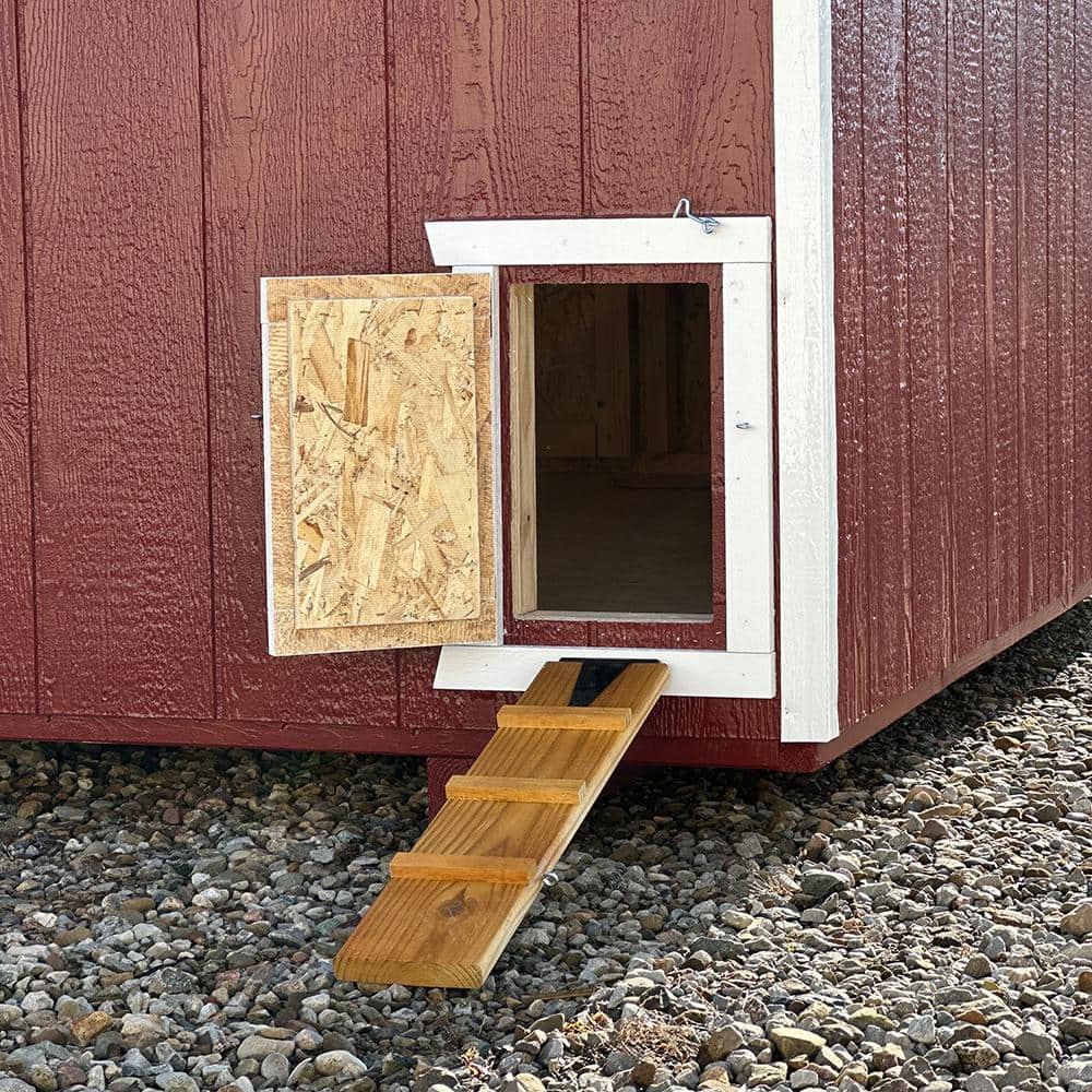 Red and White A-Frame Wooden Chicken Coop Kit