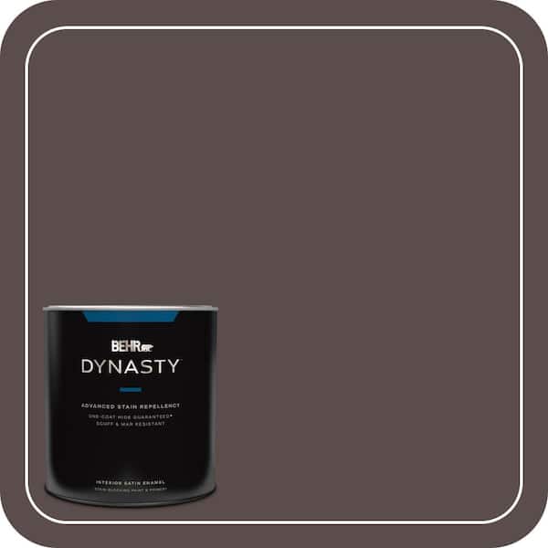 BEHR DYNASTY 1 qt. #ECC-28-3 Charred Hickory Satin Enamel Interior Stain-Blocking Paint & Primer