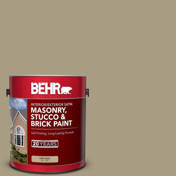 BEHR 1 gal. #MS-51 Sage Moss Satin Interior/Exterior Masonry, Stucco and Brick Paint