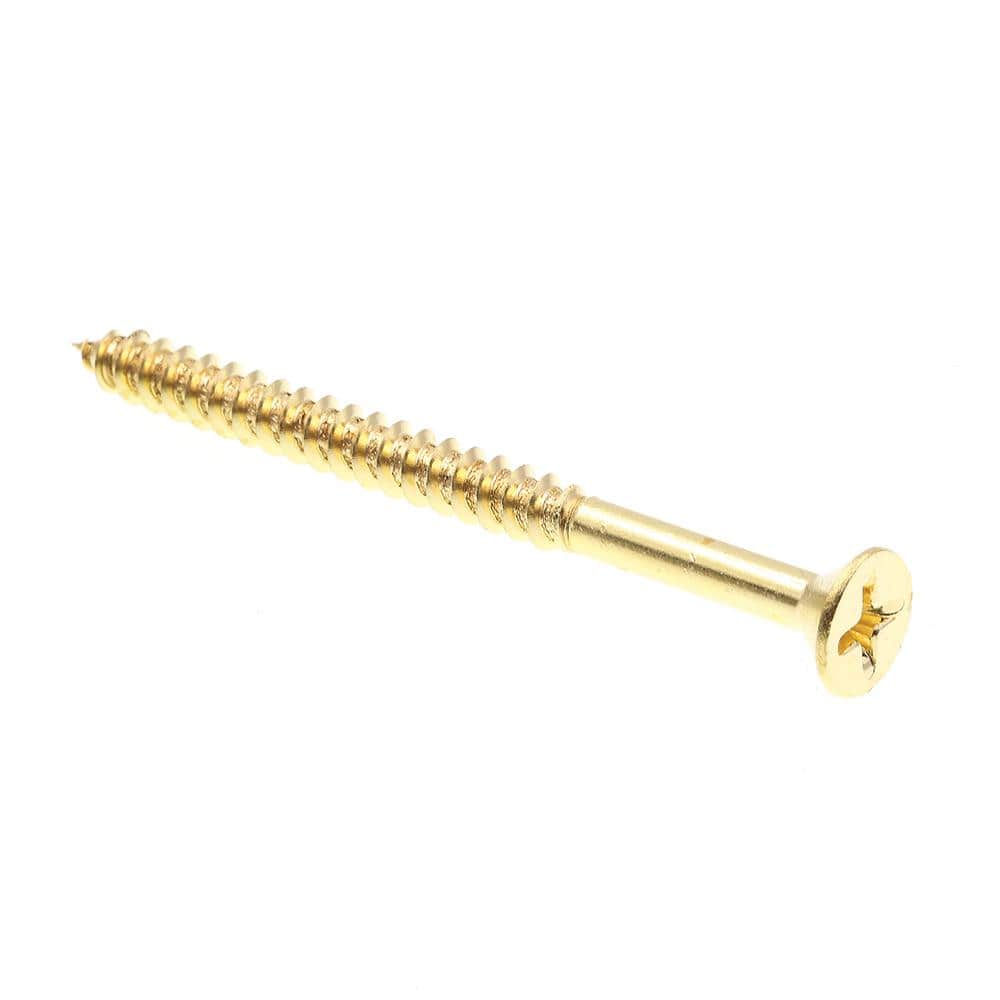 "#10 x 2-1/2 in. Solid Brass Phillips Drive Flat Head Wood Screws (50-Pack)" price history on PriceWatchPro