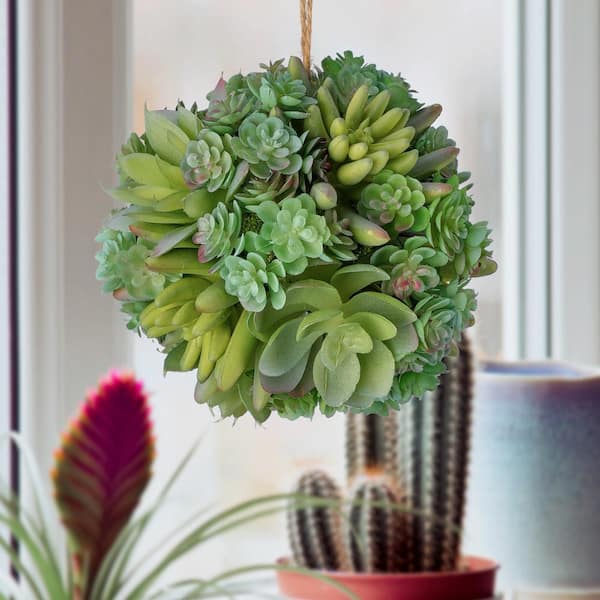 4 in. Green Artificial Succulent Orb