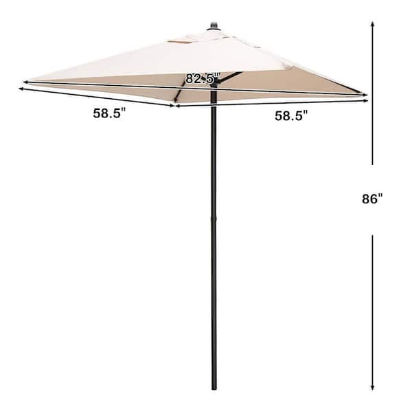4 chair patio set with umbrella Outsunny Garden Soirée: 6-Piece Gray Patio Dining Set with Umbrella & Glass Table