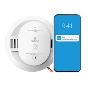 Hardwired Ring App Enabled Smart Smoke & Carbon Monoxide Detector, AA Battery Backup, Voice Alerts, Interconnected Alarm