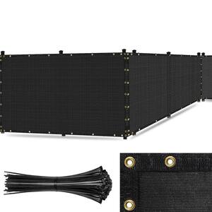 Ultra Heavy-Duty 200 GSM Privacy Fence Screen Black - 4 ft. x 20 ft. Non-Recycled Polyethylene 90% Cable Zip Ties