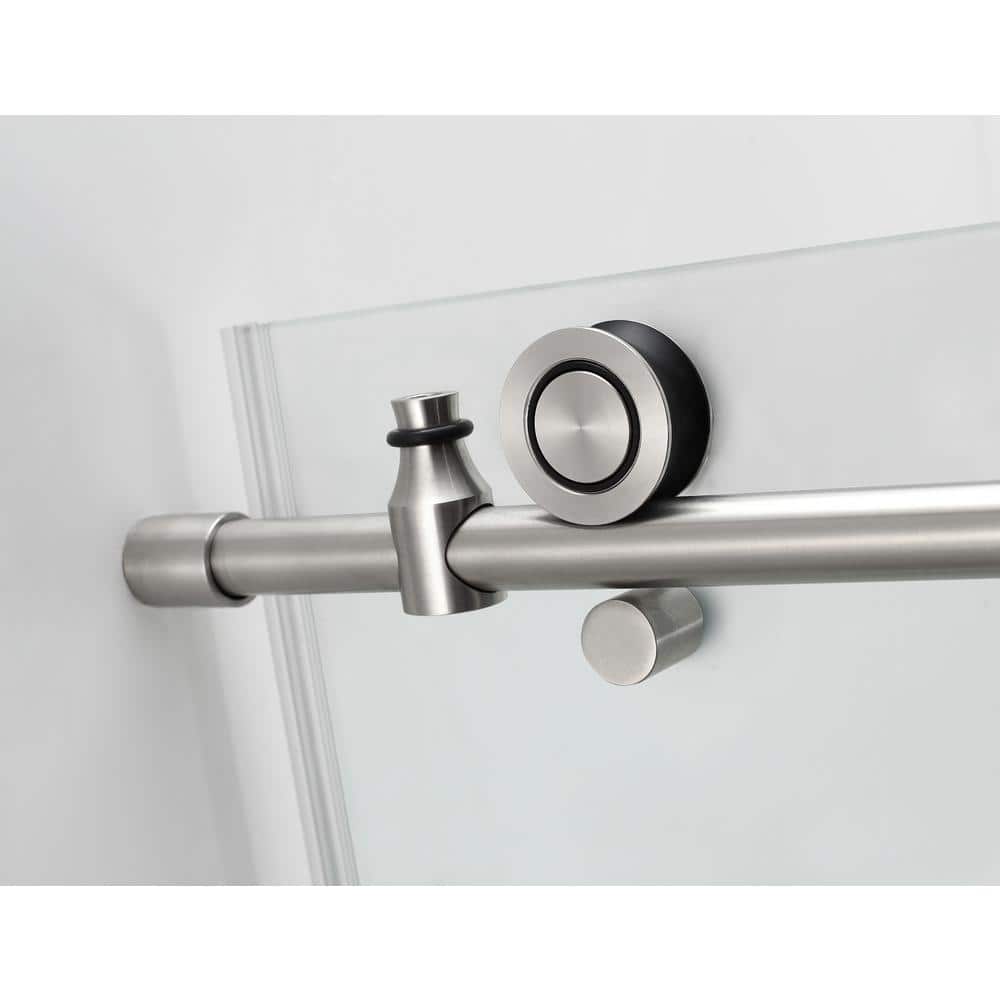 Coraline 48'' Frosted Tempered Glass Frameless Sliding Shower Door