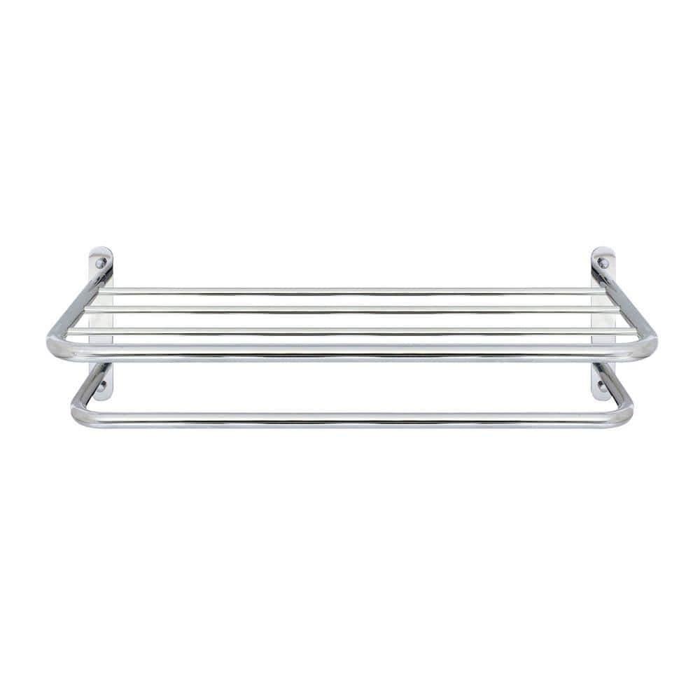 Polished Chrome 24" Double Wall Mounted Towel Rack