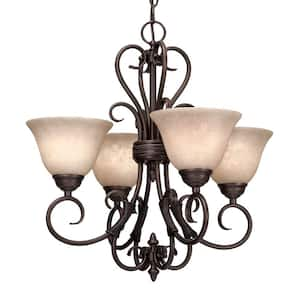 Homestead Collection 4-Light Rubbed Bronze Chandelier