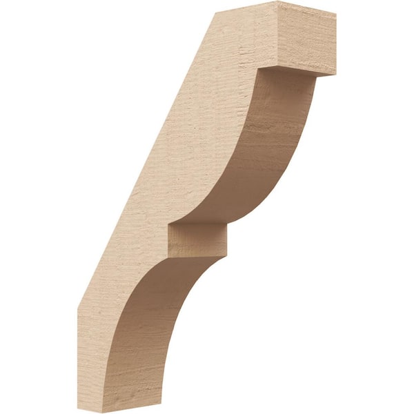 Ekena Millwork 3 in. x 14 in. x 10 in. Valencia Rough Cedar Woodgrain Timberthane Polyurethane Knee Brace, Primed