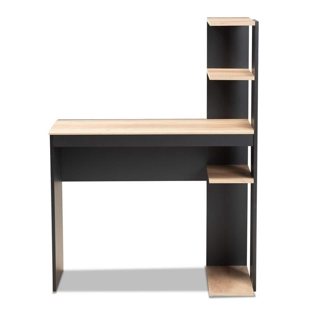 Baxton Studio Callahan 36.4 In. Dark Grey And Oak Computer Desk 182 ...