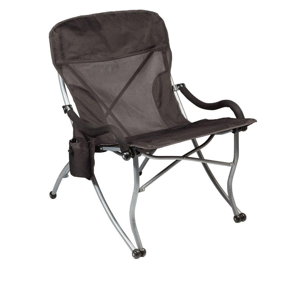 Black/Gray ONIVA a Picnic Time brand Portable Reclining Camp Chair Black/Gray, 2-Pack 