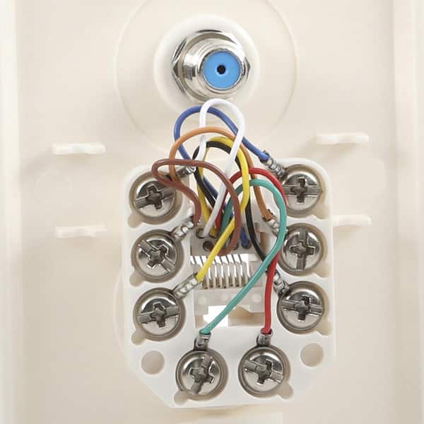 Commercial Electric Network And Coax Wall Plate 217f 8c Wh The Home Depot