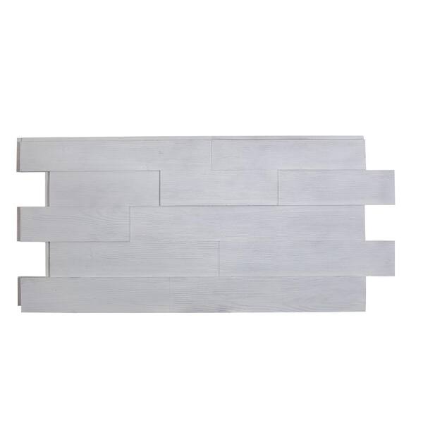 Superior Building Supplies Raised Grain Faux Transitional Panel 1-1/4 in. x 48 in. x 23 in. Country Cottage White Polyurethane Interlocking Panel