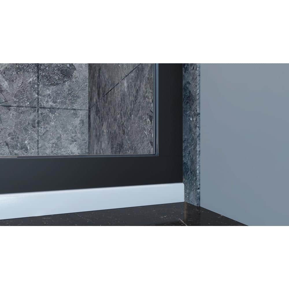 Matte Black Semi-Frameless Grid Patterned Shower Door, 34 x 76 in.