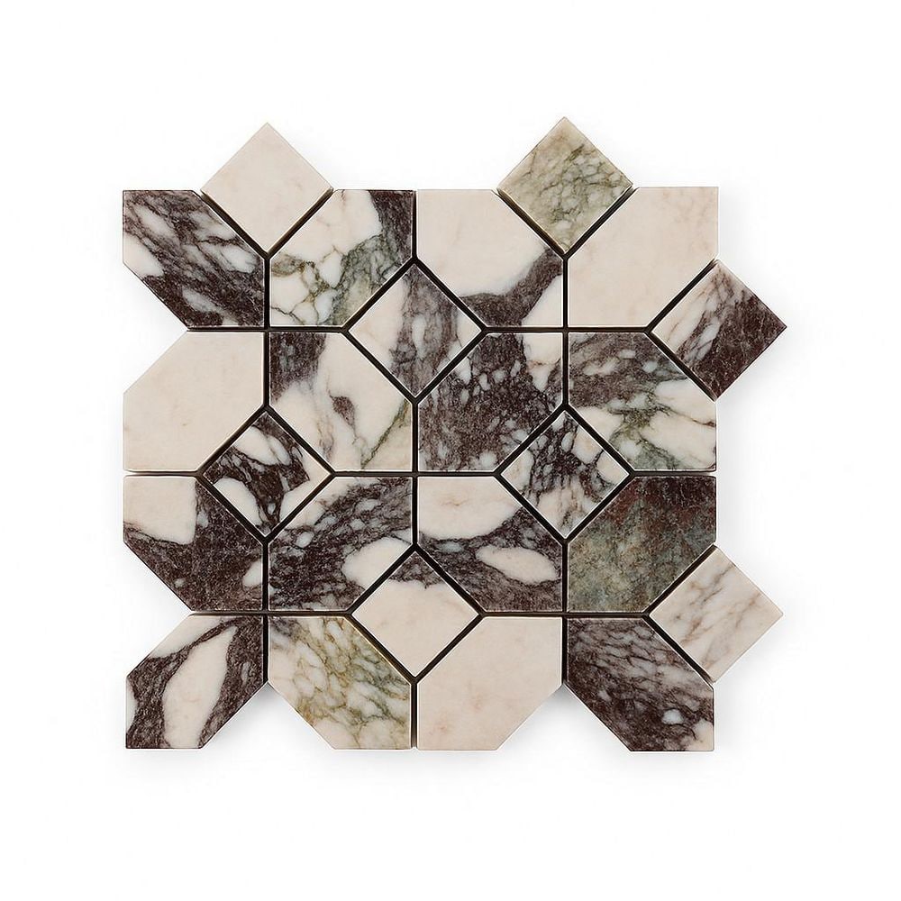 Whimsy Calacatta Viola Purple 10.375 in. x 10.375 in. Basketweave Polished Marble Wall/Floor Mosaic Tile (7.47 SF/Case) price history on PriceWatchPro