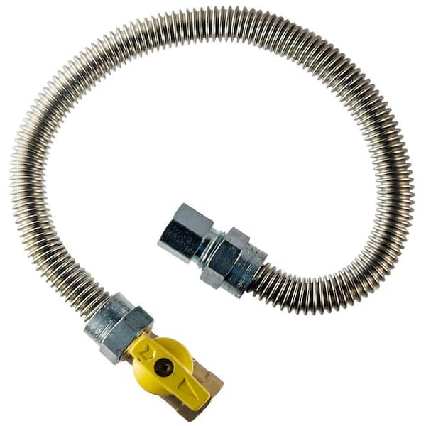 3/8 in. FIP x 1/2 in. FIP Gas Valve x 18 in. Dryer Connector (1/2 in. O.D.)