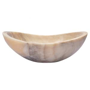 18 in. Vessel Bathroom Sink in Beige Stone