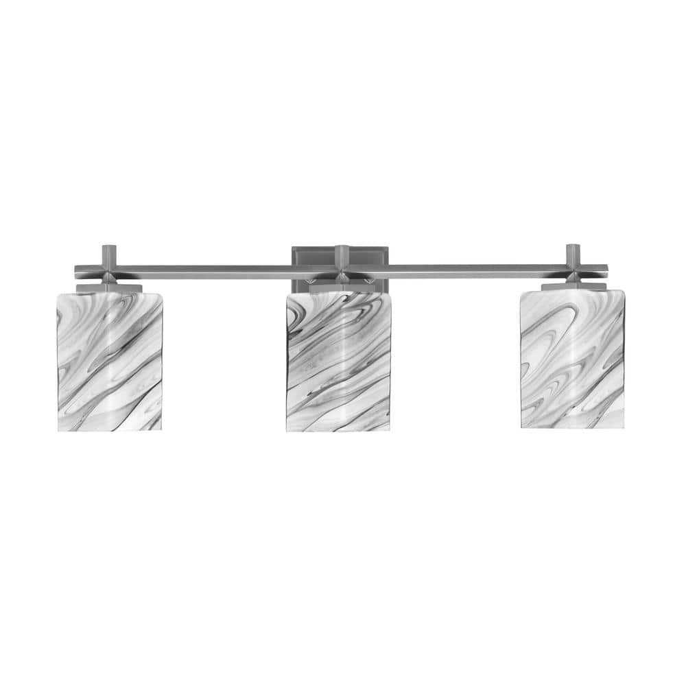 Bridgewater 24.5 in. 3 Light Vanity Light Graphite 3.5 in. Square Onyx Swir