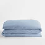 Classic Solid Ice Blue Sateen Full Duvet Cover