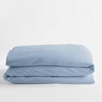 Classic Solid Ice Blue Sateen Twin Duvet Cover