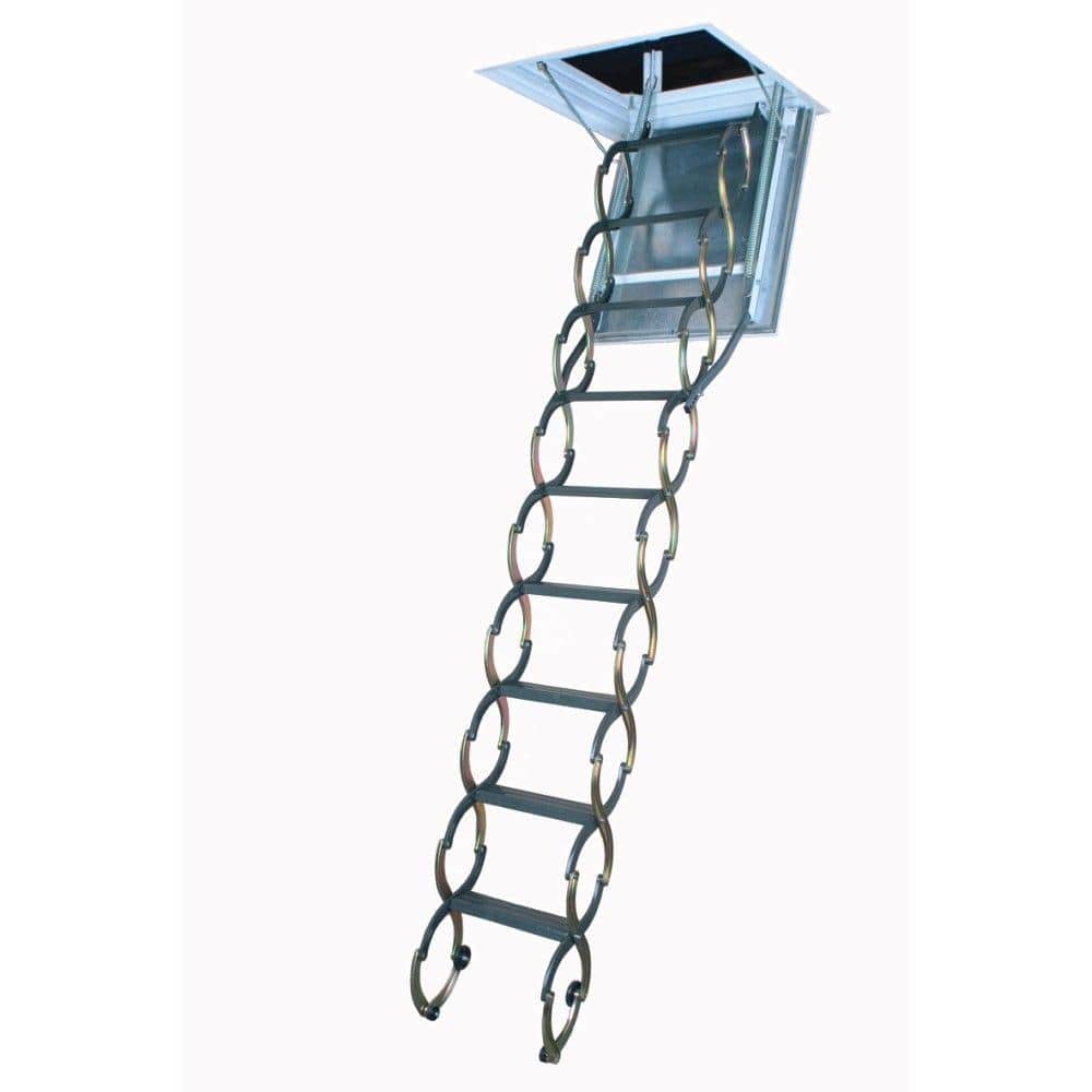 Lift solo dealer Fakro LSF 9 ft. 10 in., 25 in. x 47 in. Fire Rated Insulated Steel Scissor  Attic Ladder with 350 lb. Load Capacity Not Rated 66859 - The Home Depot