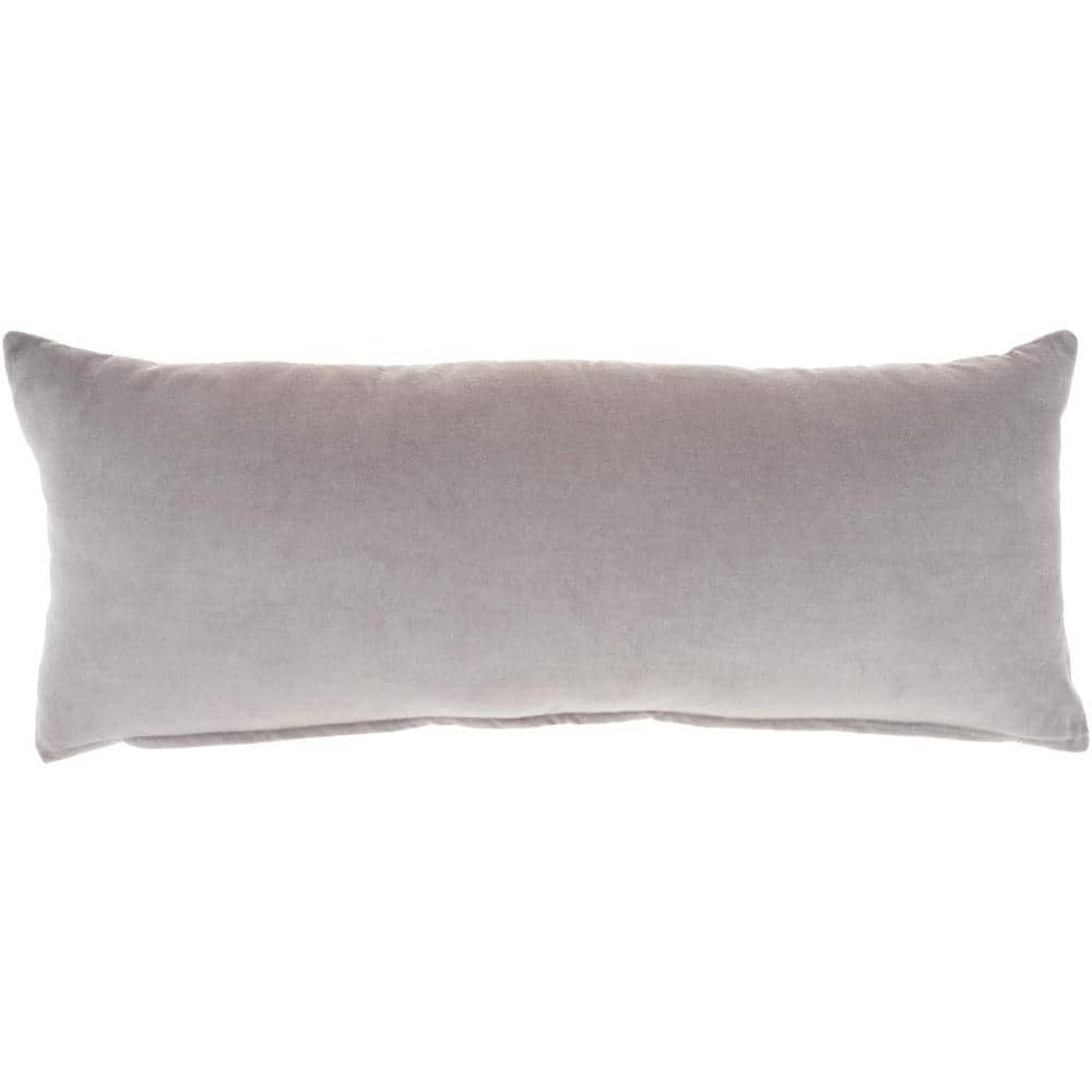 Mina Victory Lifestyles Gray 12 in. x 30 in. Rectangle Throw Pillow ...