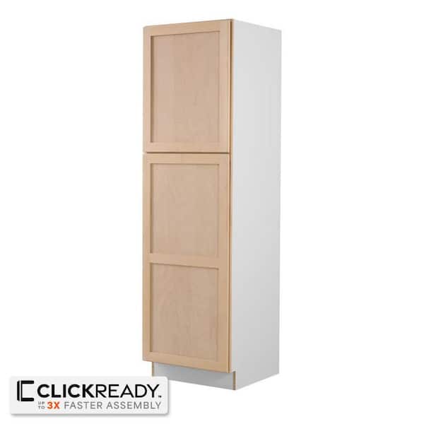 Hampton Bay 24 in. W x 24 in. D x 84 in. H Ready to Assemble Pantry Kitchen Cabinet in Unfinished with CLICKREADY Technology