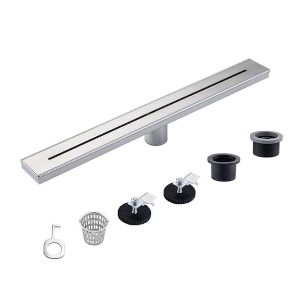 Flynama 24 in. Stainless Steel Long Rectangular Linear Grid Shower