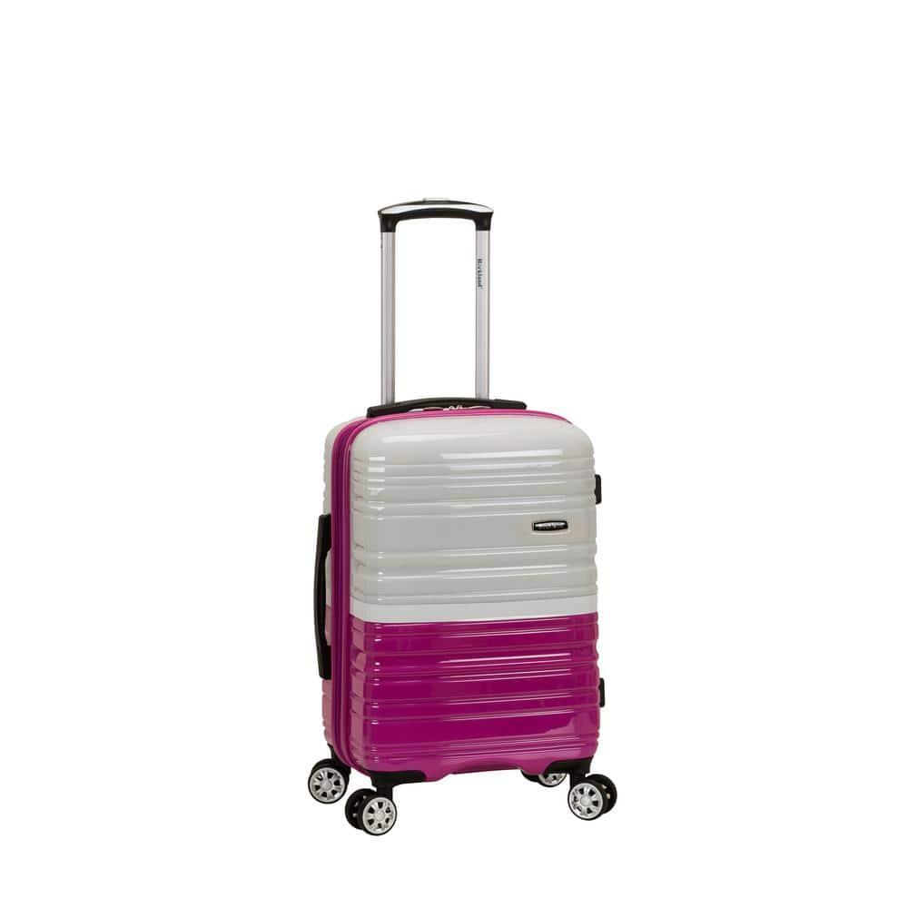 Pink and white discount suitcase