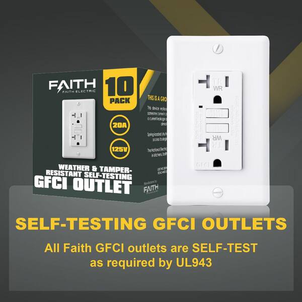 thumbnail image 2 of ELEGRP GFCI Outlet 20 Amp, Self-Test GFI Electrical Bhutan 2 of 13