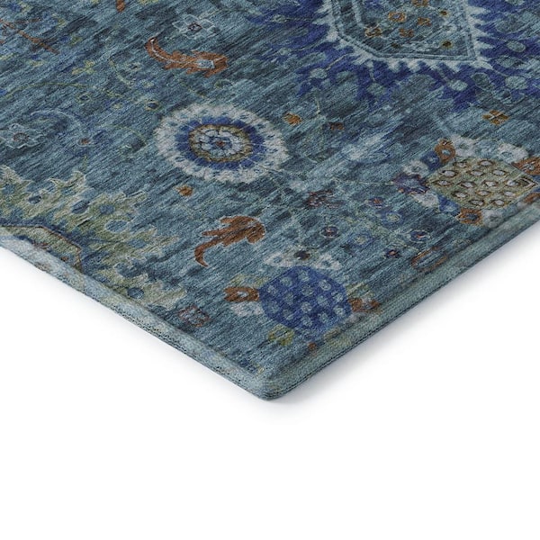 Mayfield Premium Machine Washable Abstract AMF1927 Blue 5 ft. x 7 ft. 6 in. Area Rug
