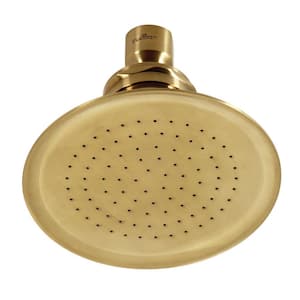 Victorian 1-Spray Patterns 4.8 in. Wall Mount Rain Fixed Shower Head in Brushed Brass