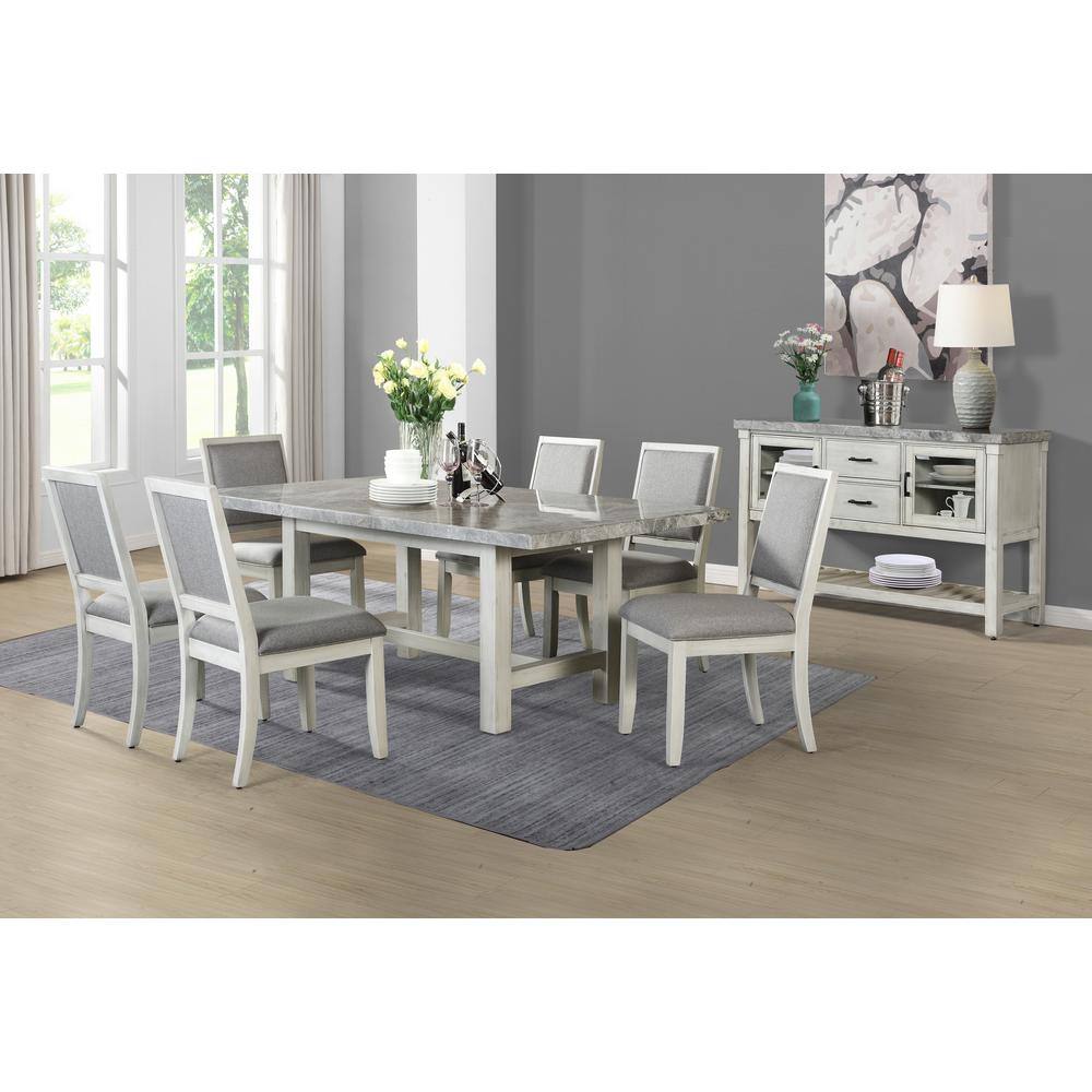 Set of 2 Gray Microfiber Upholstered Parsons Side Chairs with Wood Frame
