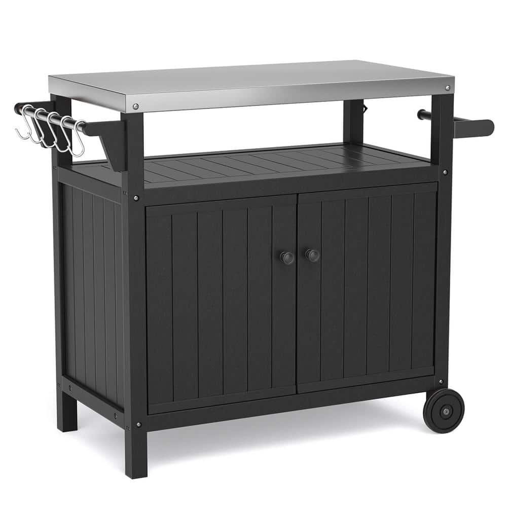 Pro 42 in. Outdoor Kitchen Island and Grill Cart DC-SS05-BK - The Home ...