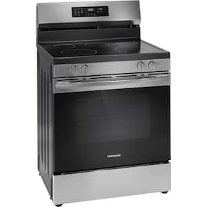 30 in. 5.3 cu. ft. 5 Element Freestanding Self-Cleaning Electric Range in Stainless Steel with Air Fry