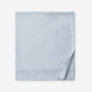 Legends Hotel Sky Blue Solid 600-Thread Count Egyptian Cotton Sateen Full Flat Sheet