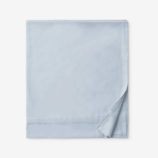 The Company Store Legends Hotel Sky Blue Solid 600-Thread Count Egyptian Cotton Sateen Full Flat Sheet