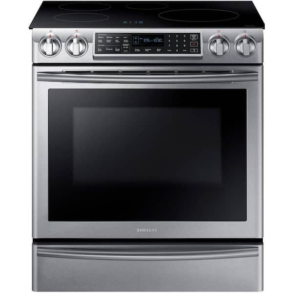 Samsung 5.8 cu. ft. Slide-In Induction Range with Virtual Flame Technology in Stainless Steel